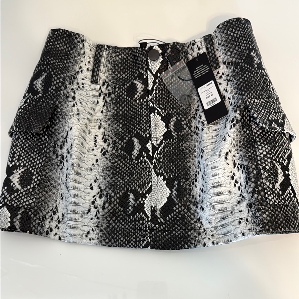 Snake Print Mini Skirt
